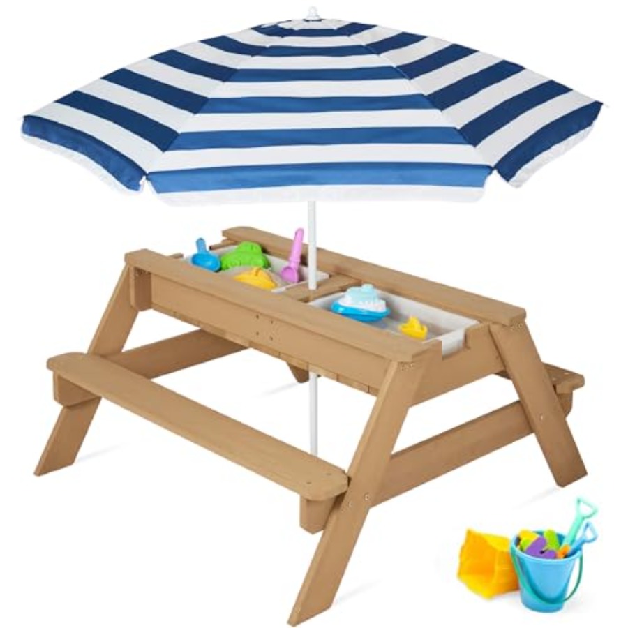 Kids Outdoor Table With Umbrella - Outdoor kids picnic table with umbrella,
