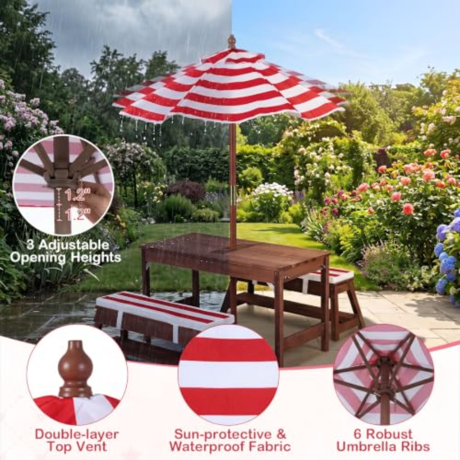 Kids Outdoor Water Table - Outdoor kids picnic table for patio
