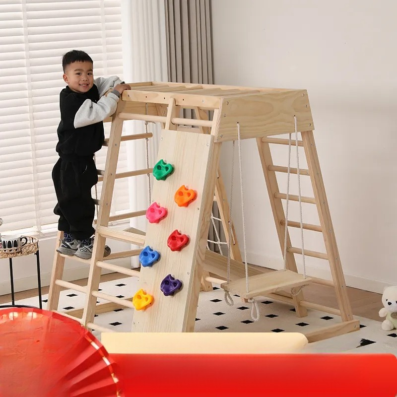 Kids Outdoor Jungle Gym - JMZ Wooden Jungle Gym Slide Climbing