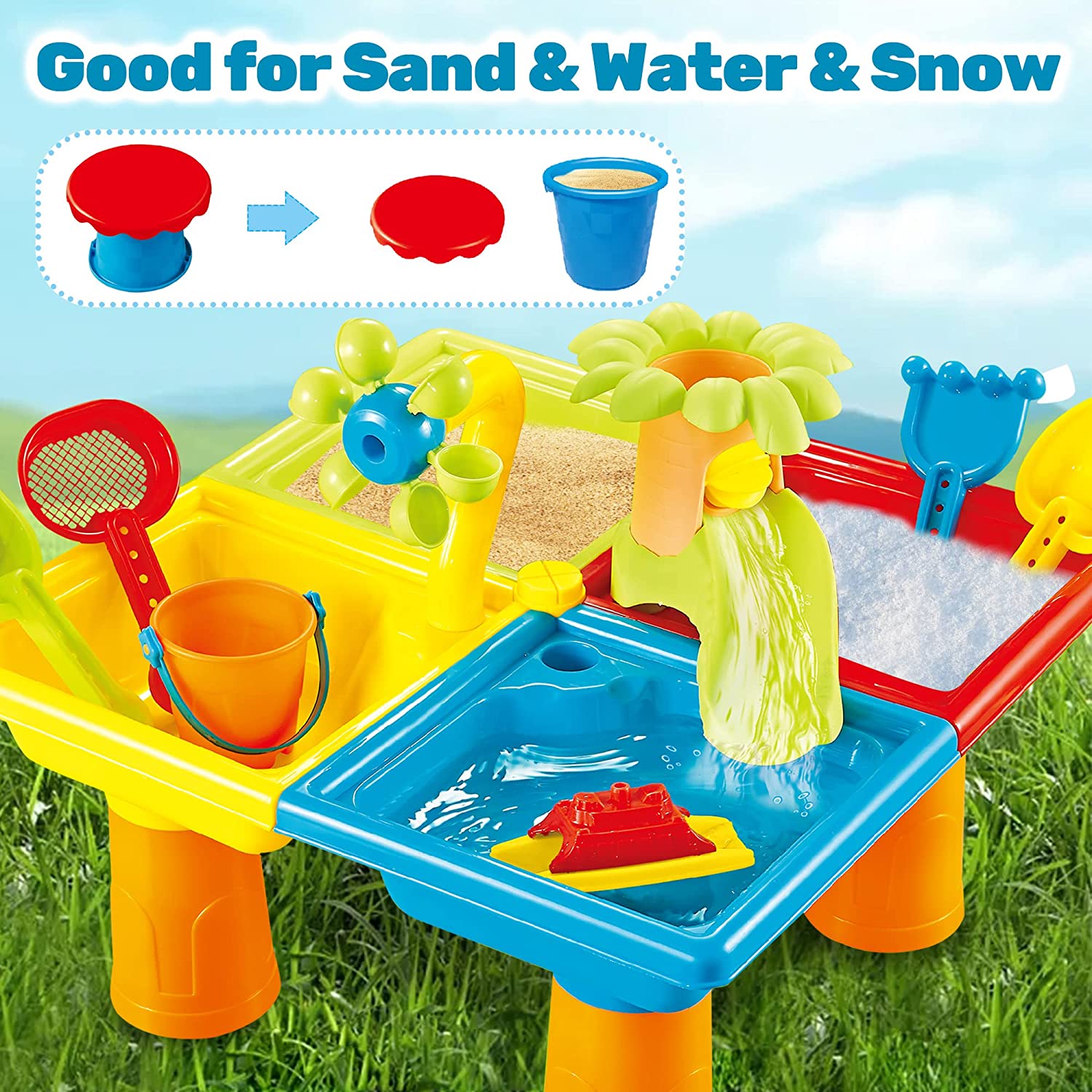 Beach Table Sand Play Toys Chi - Kids Outdoor Water Table recension och pris