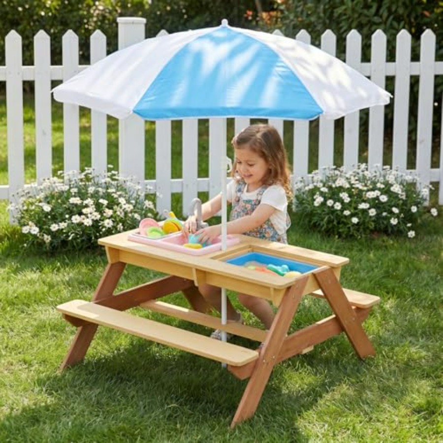 Outdoor kids picnic table with - Kids Outdoor Table With Umbrella recension och pris