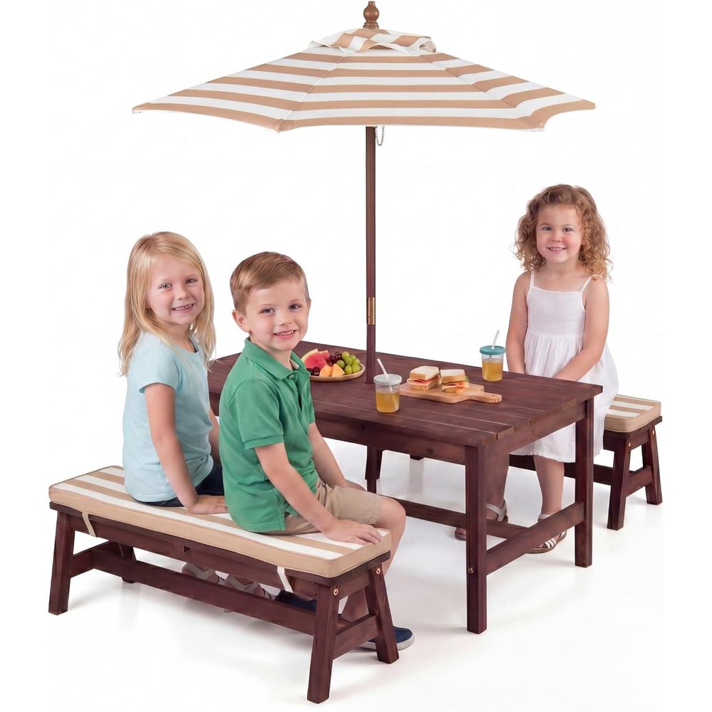 Kids Picnic Table, Large 42“x  - Kids Outdoor Table With Umbrella recension och pris