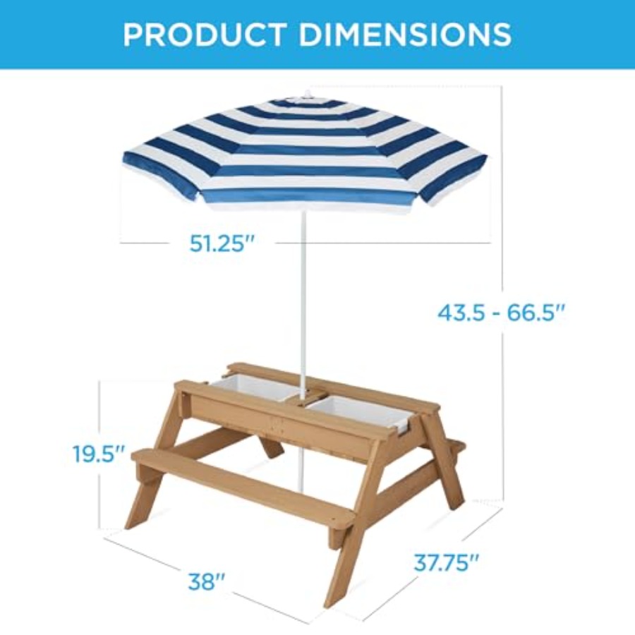 Outdoor kids picnic table with - Kids Outdoor Table With Umbrella recension och pris