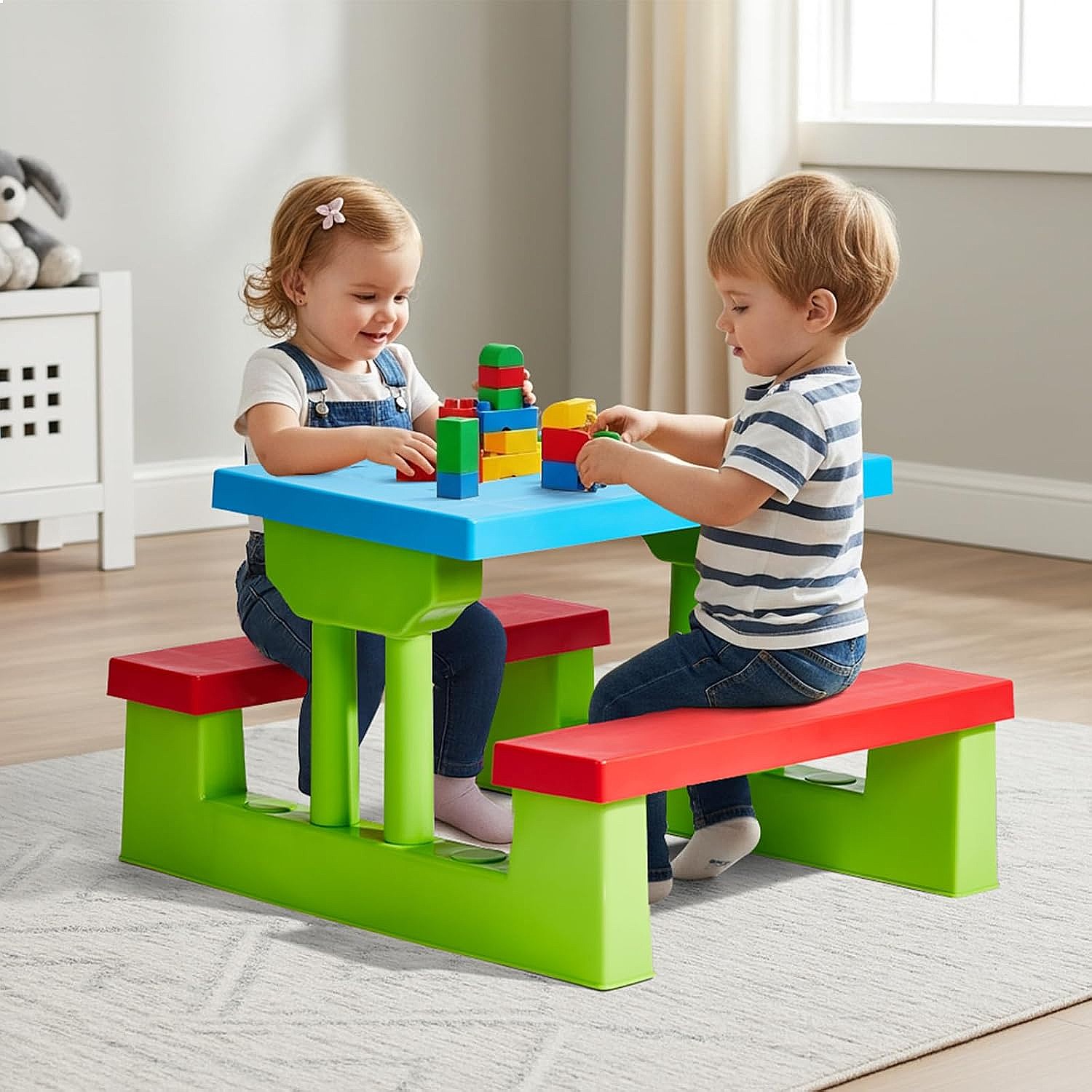 JOYMOR Kids Picnic Table with  - Kids Outdoor Table With Umbrella recension och pris