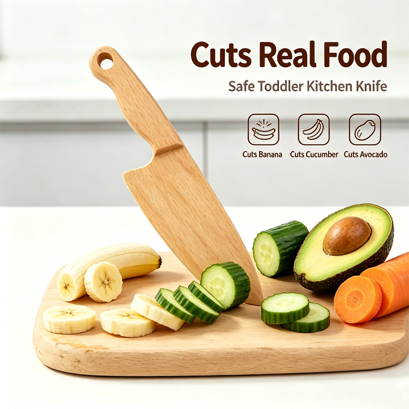 Wooden Kids Knife for Cooking  - Kids Outdoor Kitchen Set recension och pris