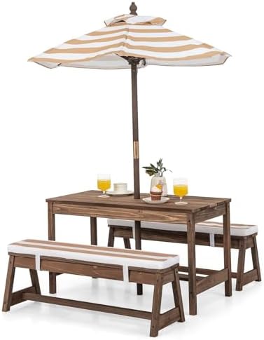 Kids Picnic Table, Outdoor Woo - Kids Outdoor Table With Umbrella recension och pris