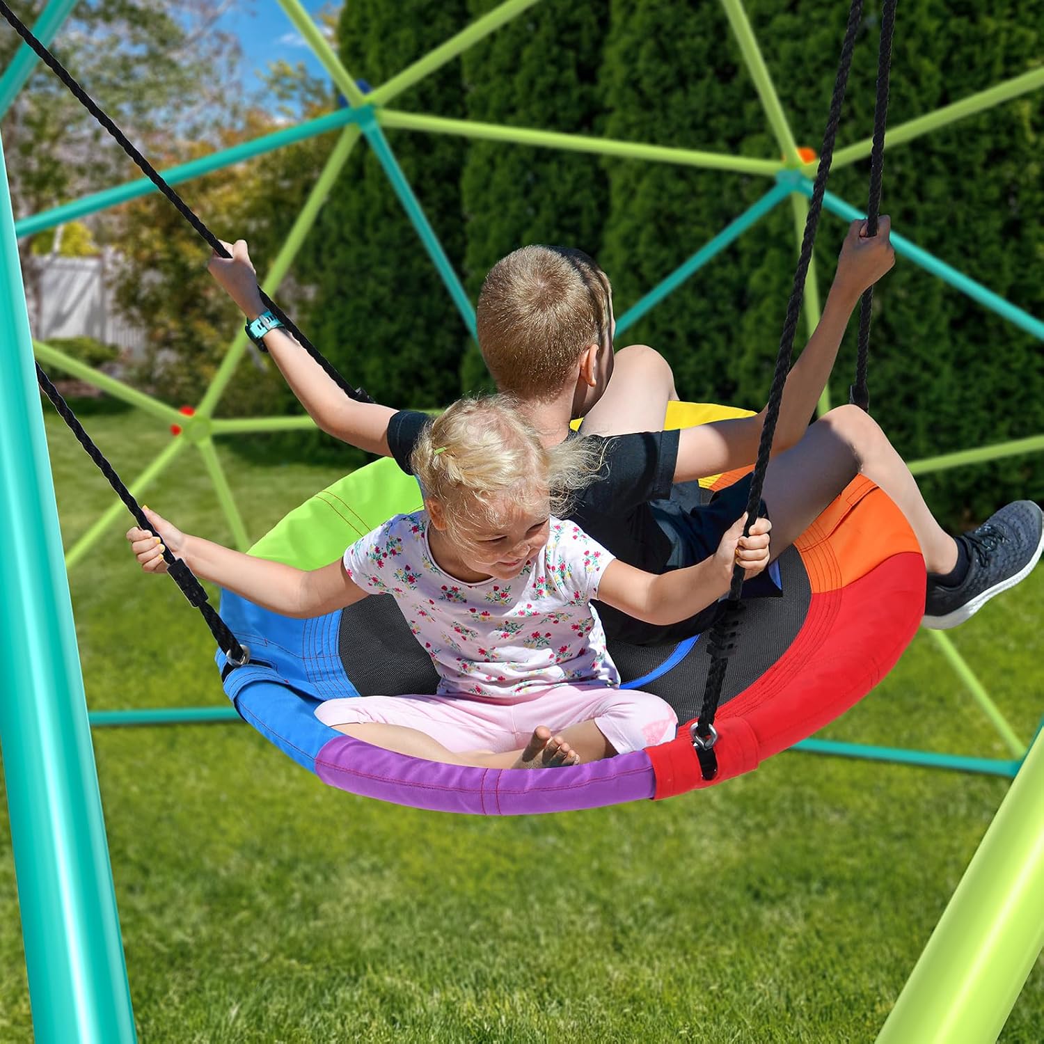 10 ft Climbing Dome Swing Set  - Kids Outdoor Jungle Gym recension och pris