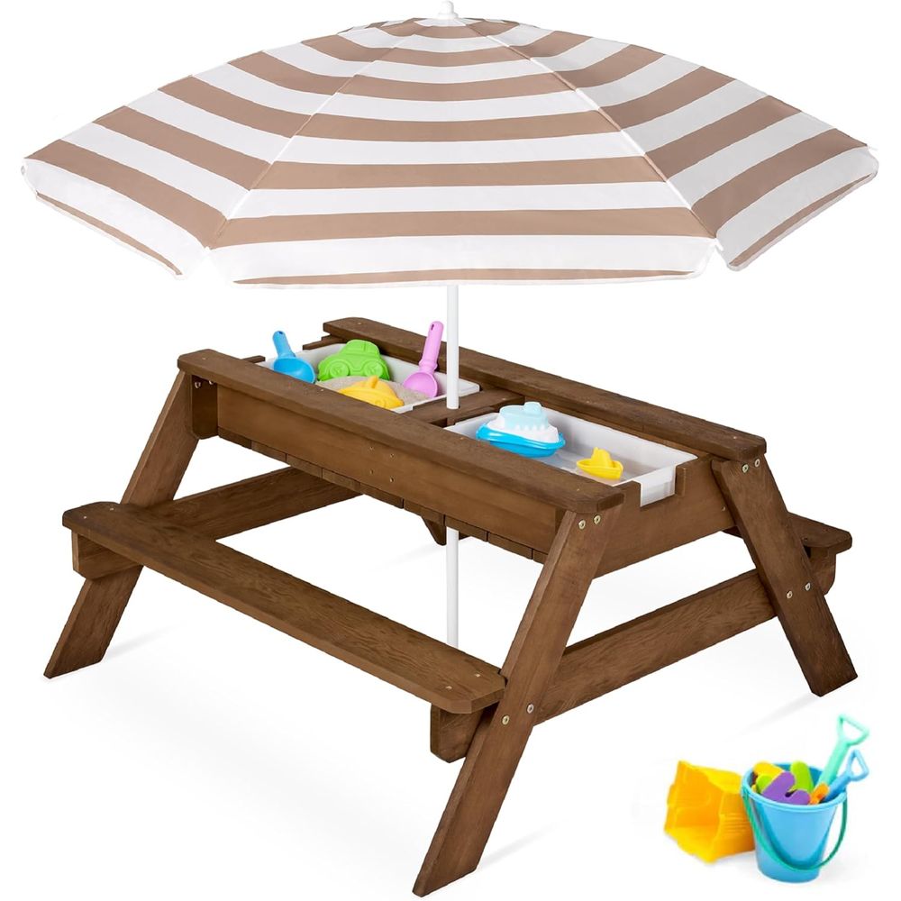 Kids Picnic Table with Umbrell - Kids Outdoor Water Table recension och pris