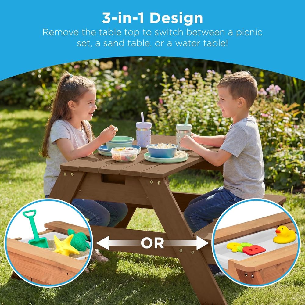 Kids Picnic Table with Umbrell - Kids Outdoor Water Table recension och pris