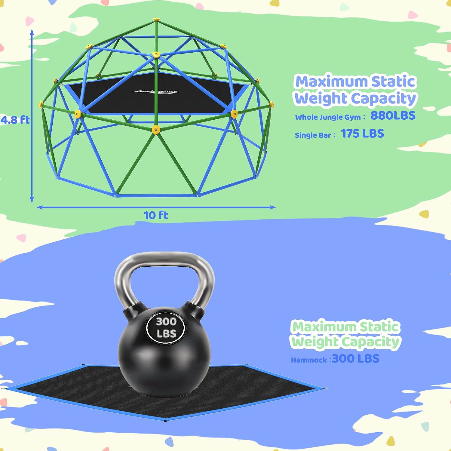 10FT Climbing Dome with Hammoc - Kids Outdoor Jungle Gym Dome recension och pris