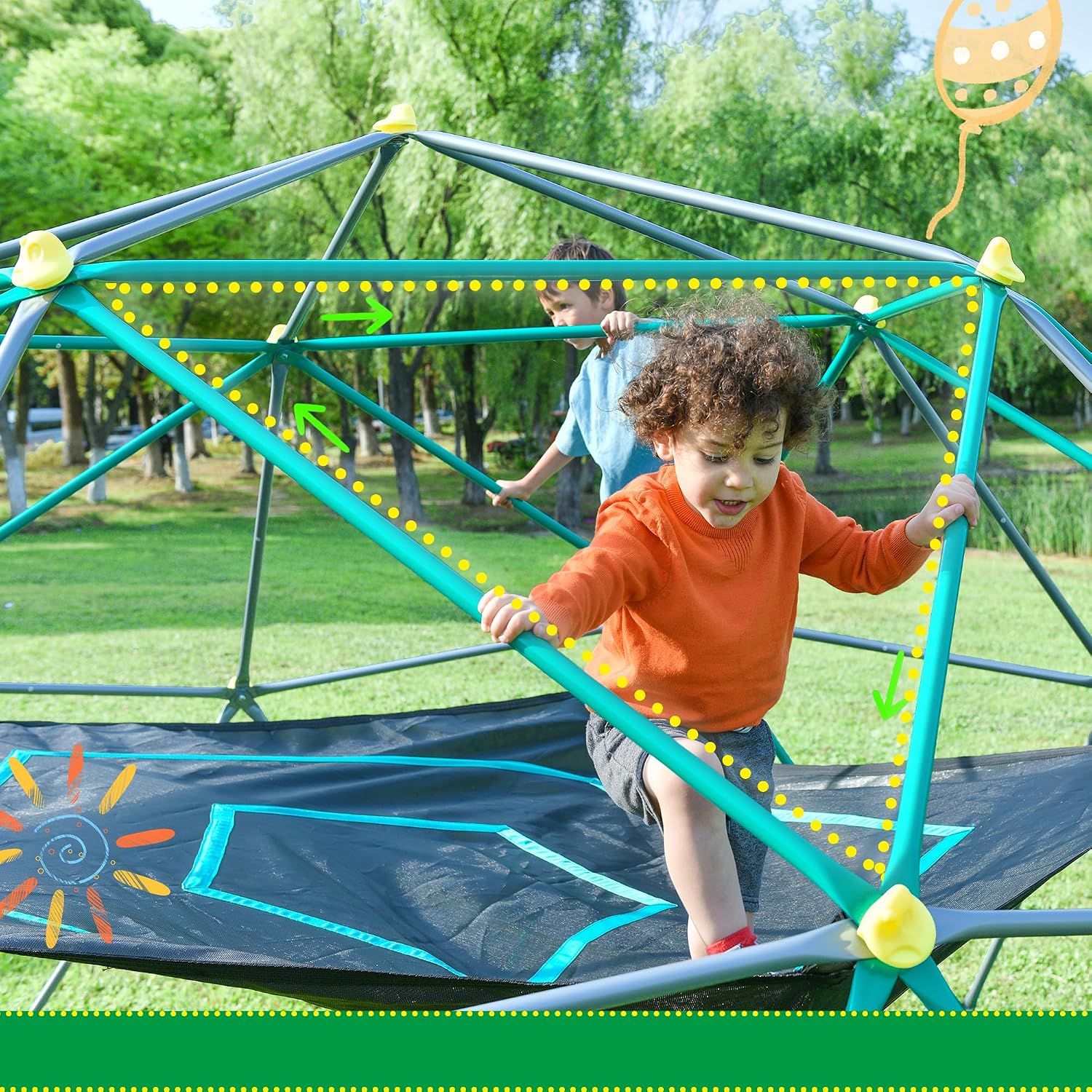 13 FT Climbing Dome with Play  - Kids Outdoor Jungle Gym Dome recension och pris