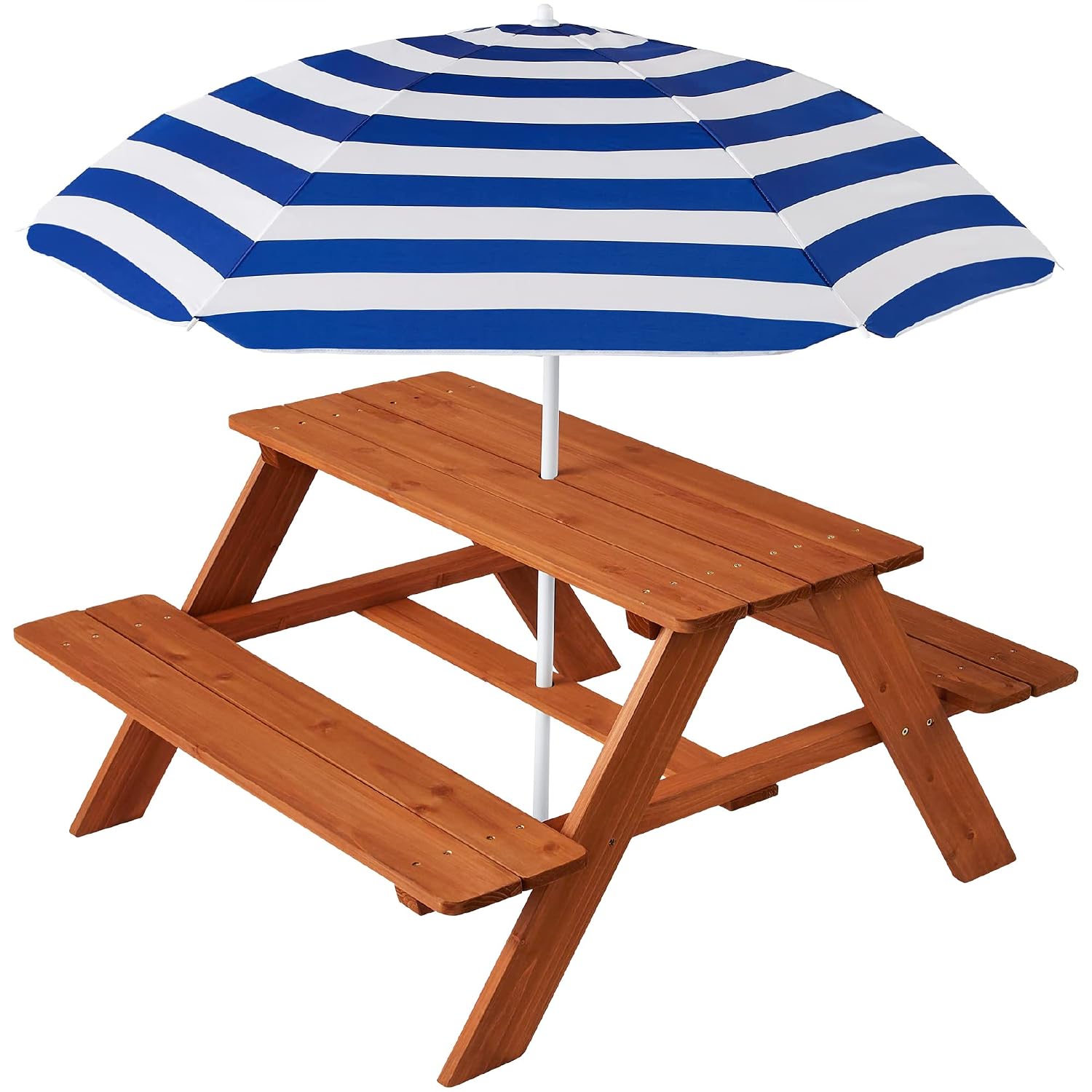 Wooden Kids Picnic Table with  - Kids Outdoor Table With Umbrella recension och pris