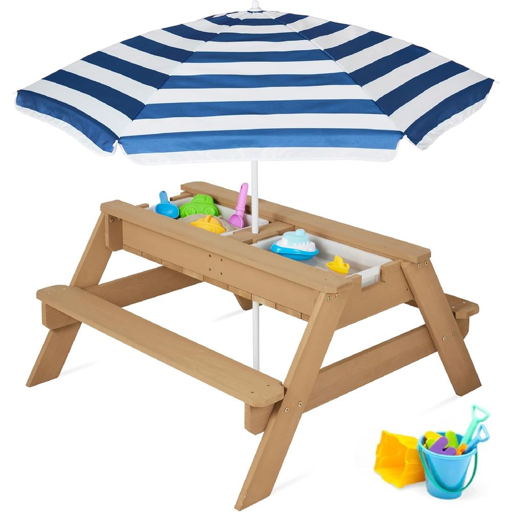 Kids Picnic Table with Umbrell - Kids Outdoor Table With Umbrella recension och pris