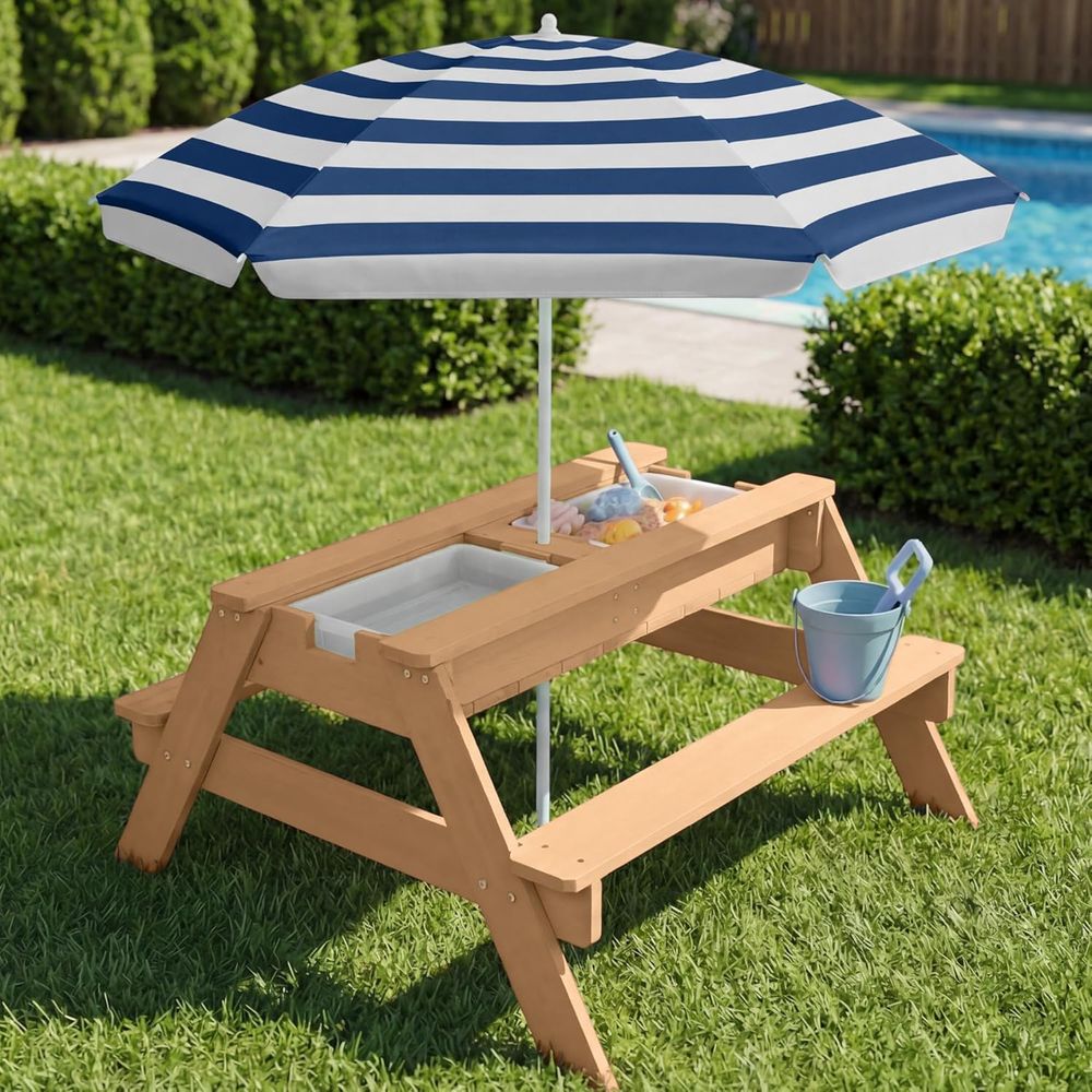 Kids Picnic Table with Umbrell - Kids Outdoor Table With Umbrella recension och pris