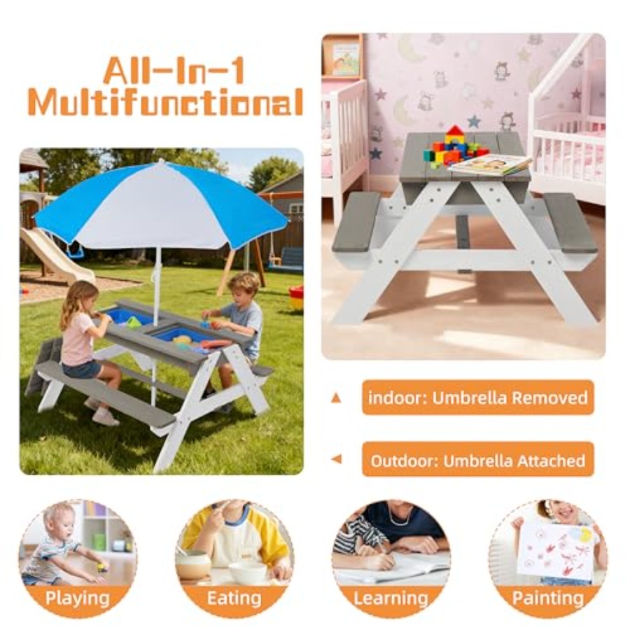 Outdoor backyard patio picnic  - Kids Outdoor Table With Umbrella recension och pris